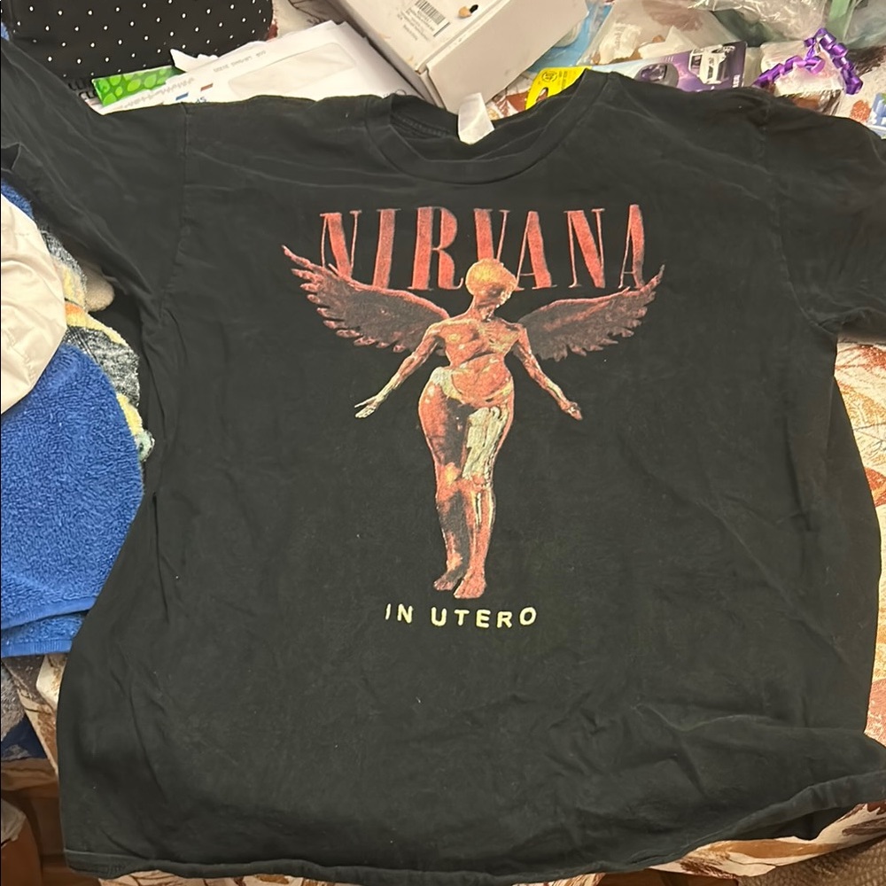 Nirvana 'In Utero' Black Graphic T-Shirt